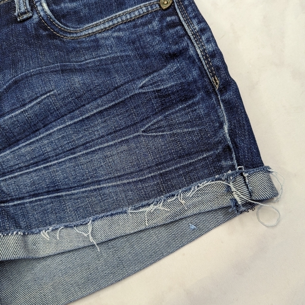 Kut From The Kloth Shorts Womens 6 Denim Mid Rise Jean Dark Wash Cuffed 2 Inch - Picture 4 of 14